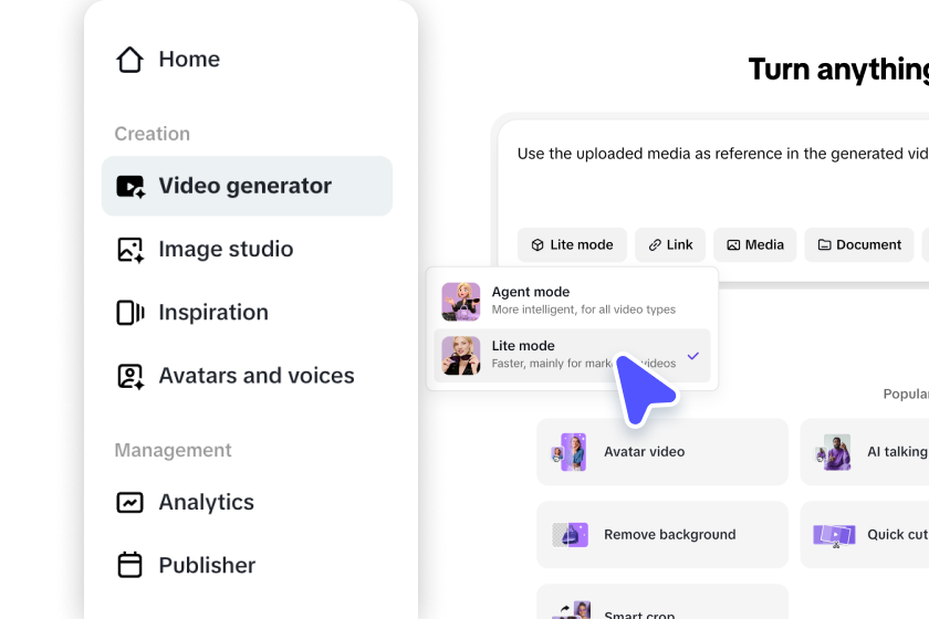 go to the video generator