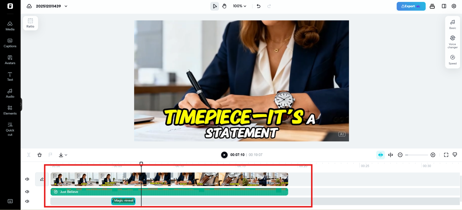 Moniraitainen aikajanan muokkaus