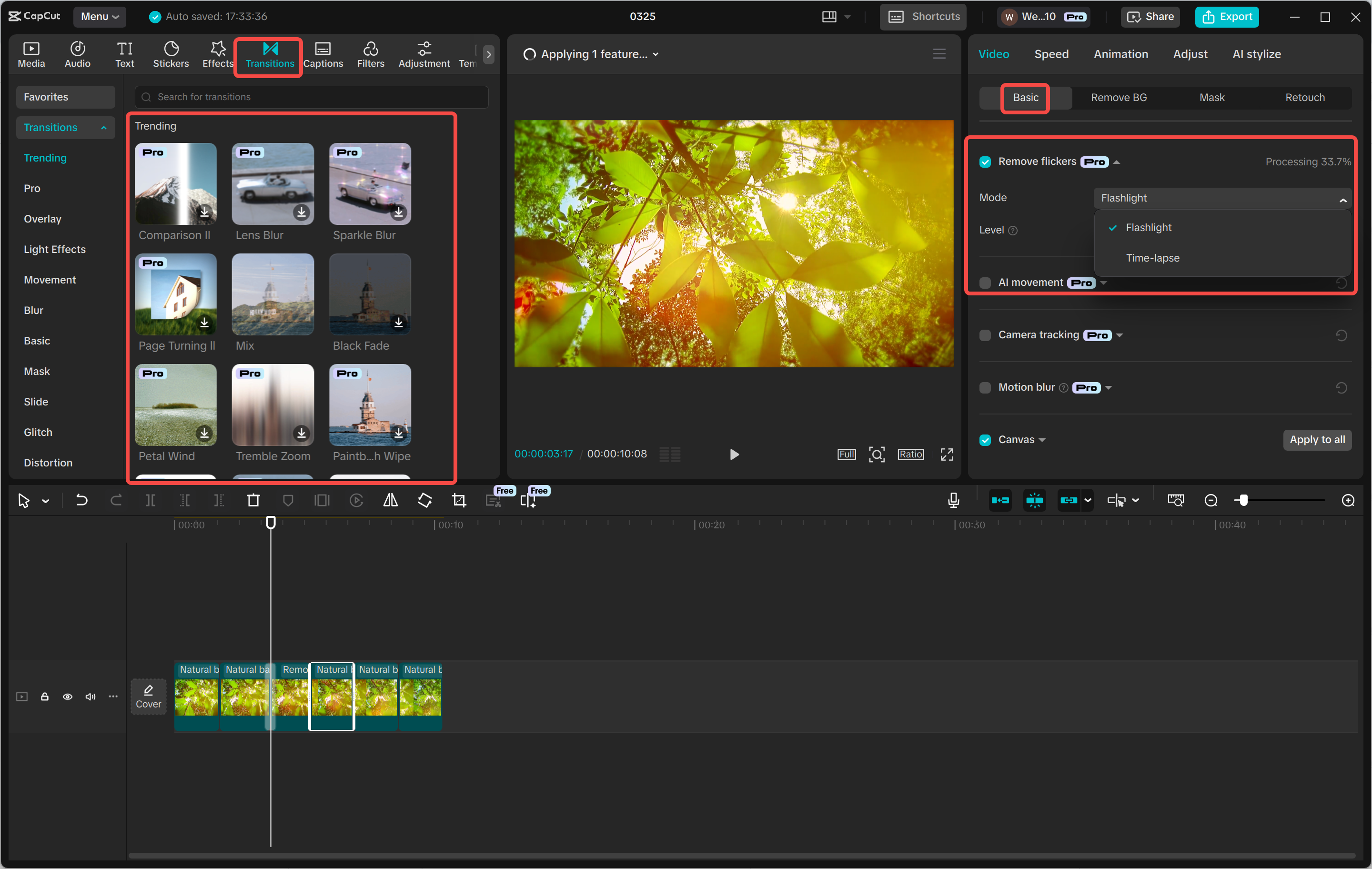 Converting an image sequence to a video in the CapCut desktop video editor