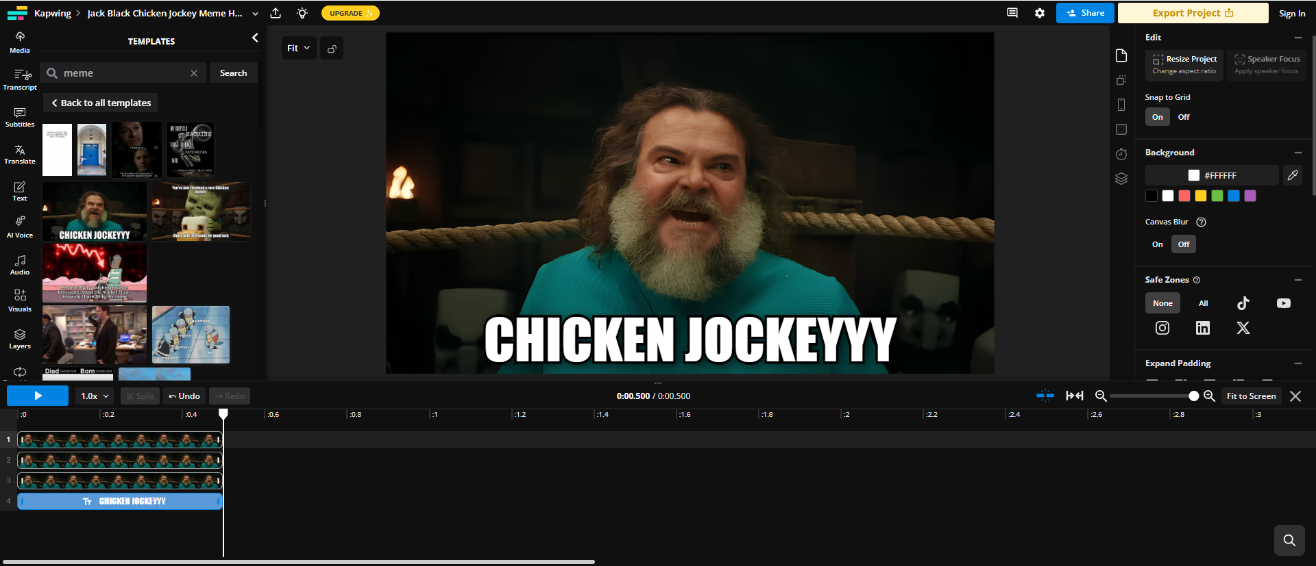 generator de meme kapwing
