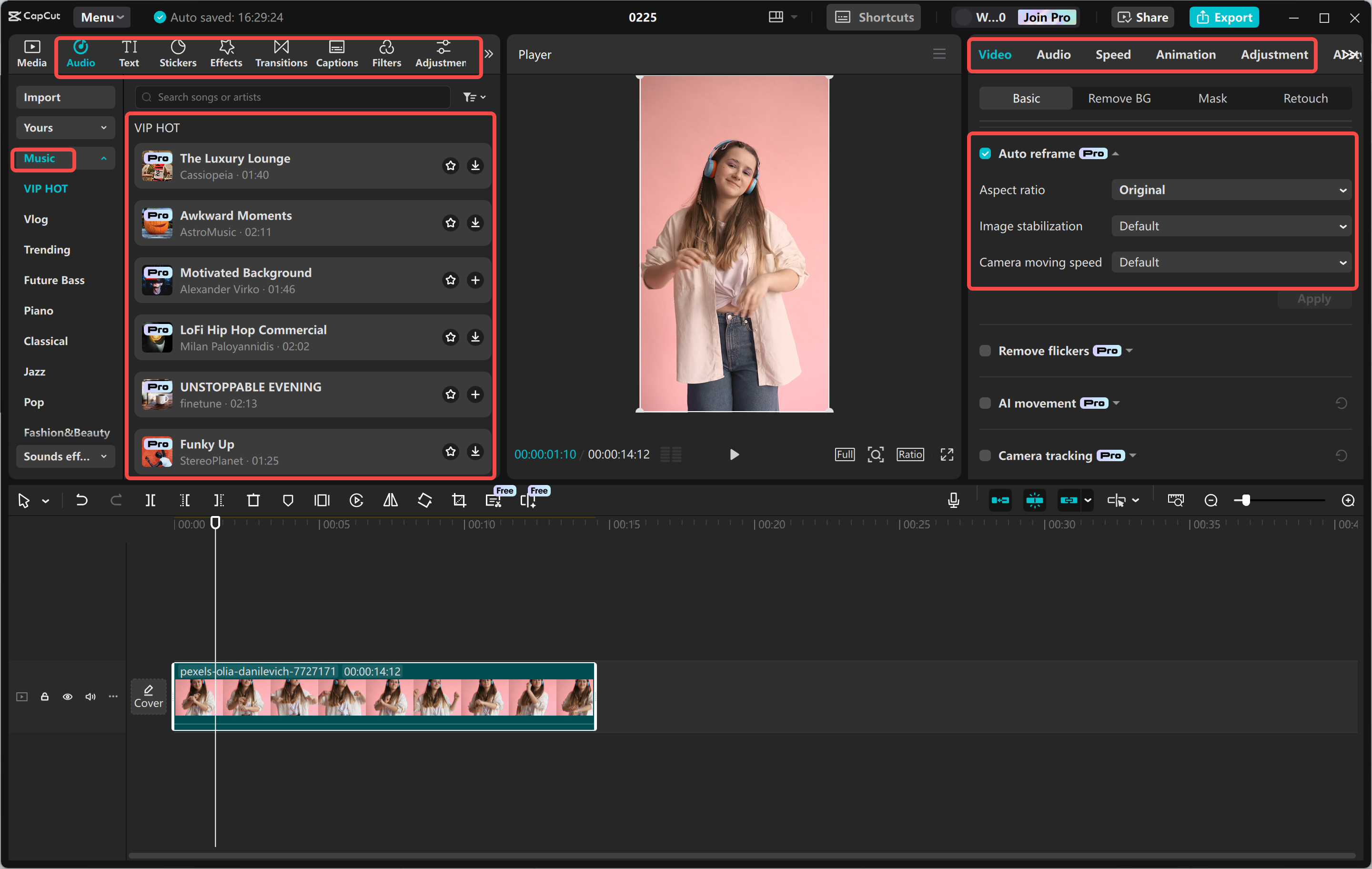 Bearbeitung von Instagram Reels mit erweiterten Werkzeugen im CapCut Desktop-Video-Editor