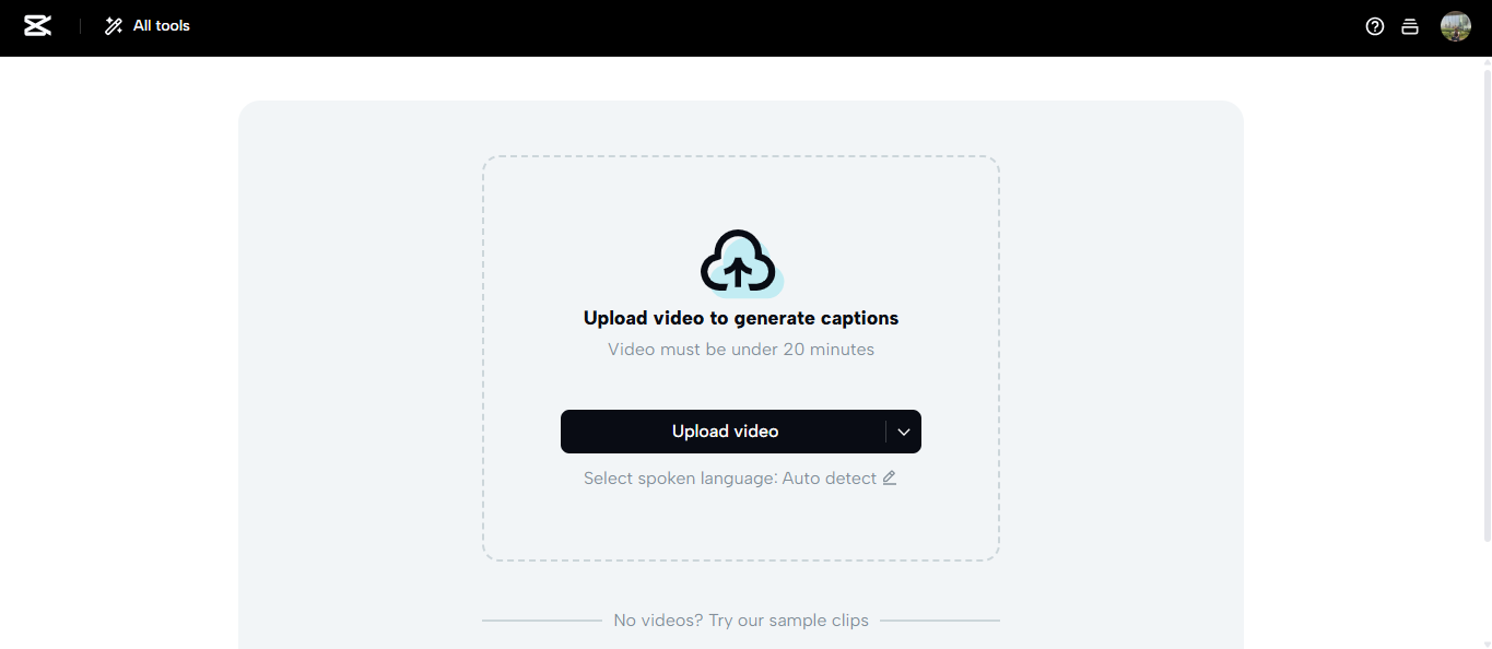 CapCut Web generador de subtítulos de IA en línea