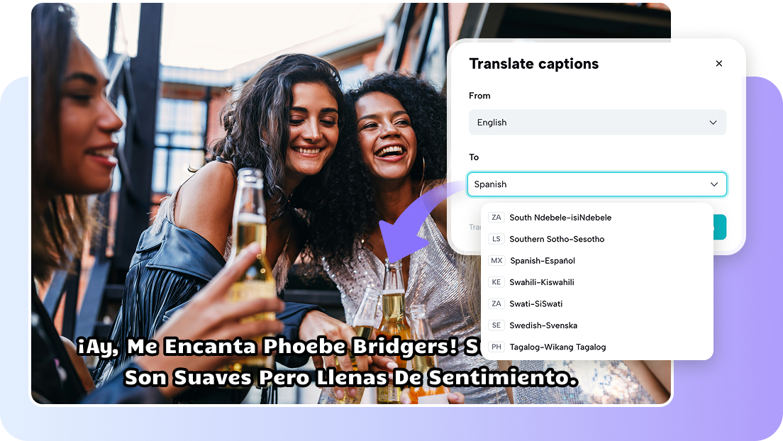 Transcribe videos in various languages
