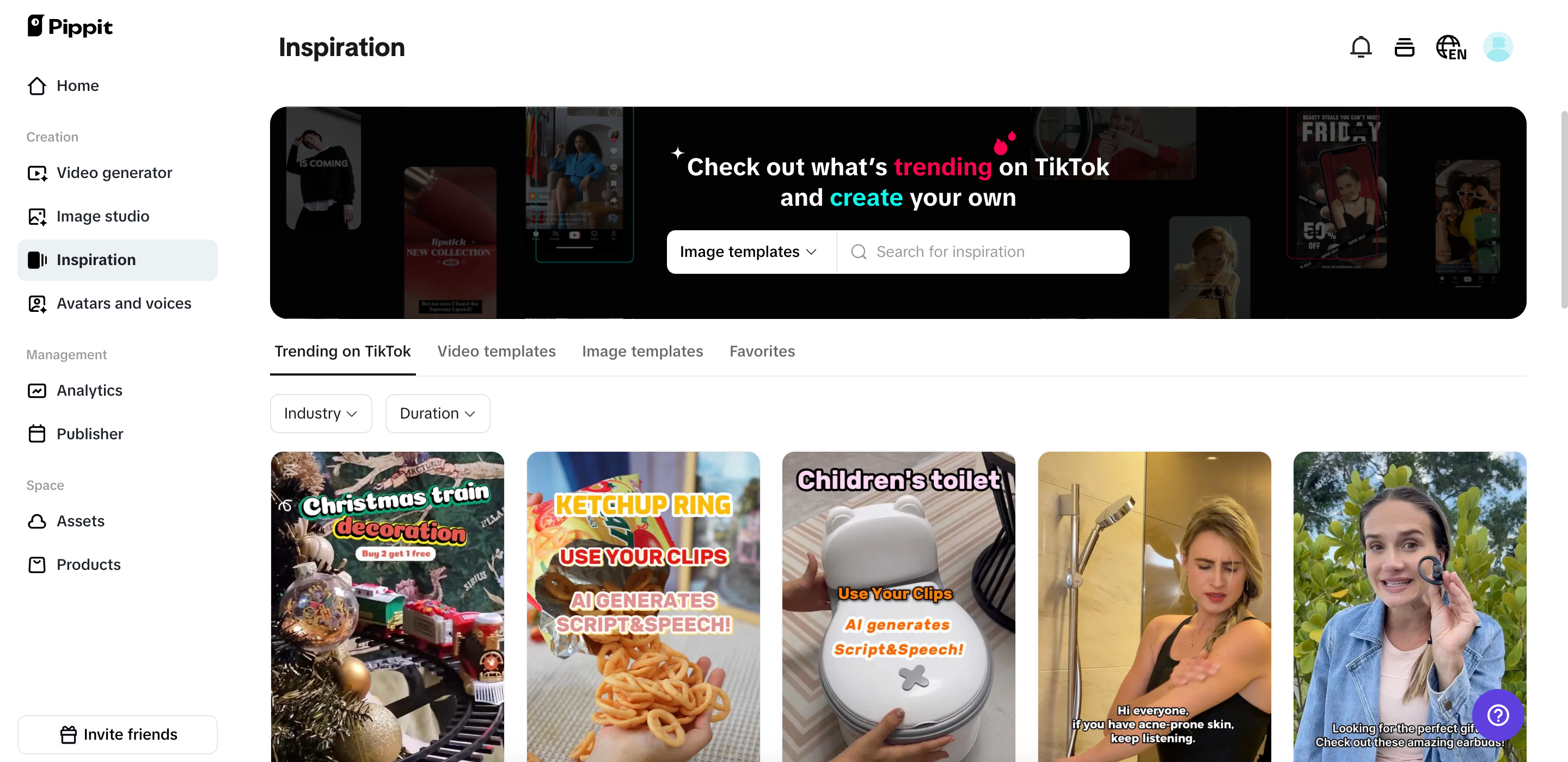 Navigate inspiration to get started
