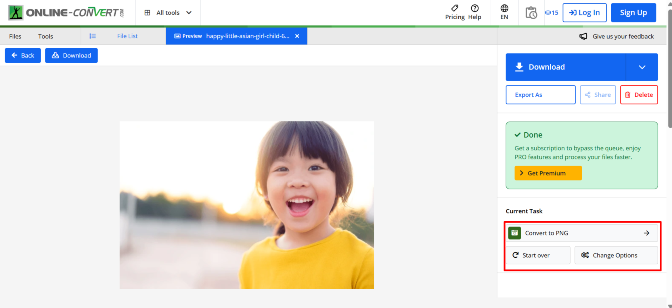 Convertir en ligne - Outil de conversion JPEG en PNG