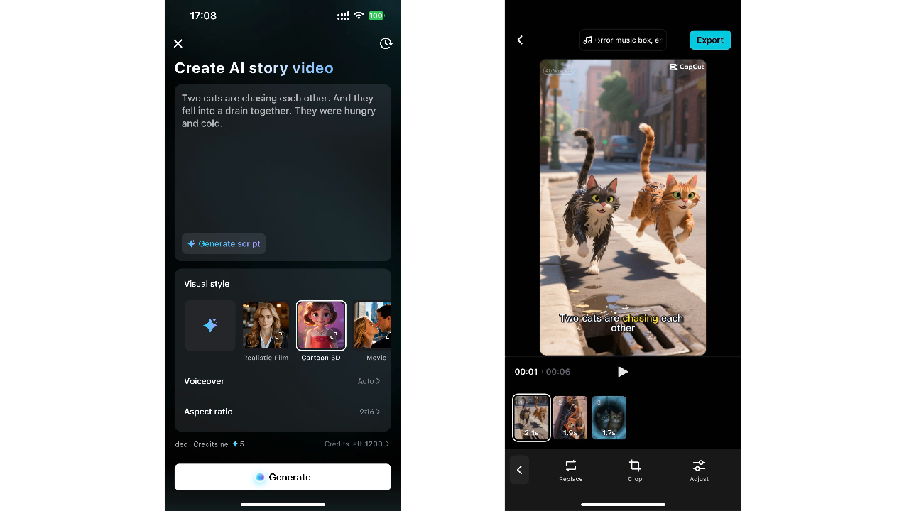 Inserisci il copione e genera il video