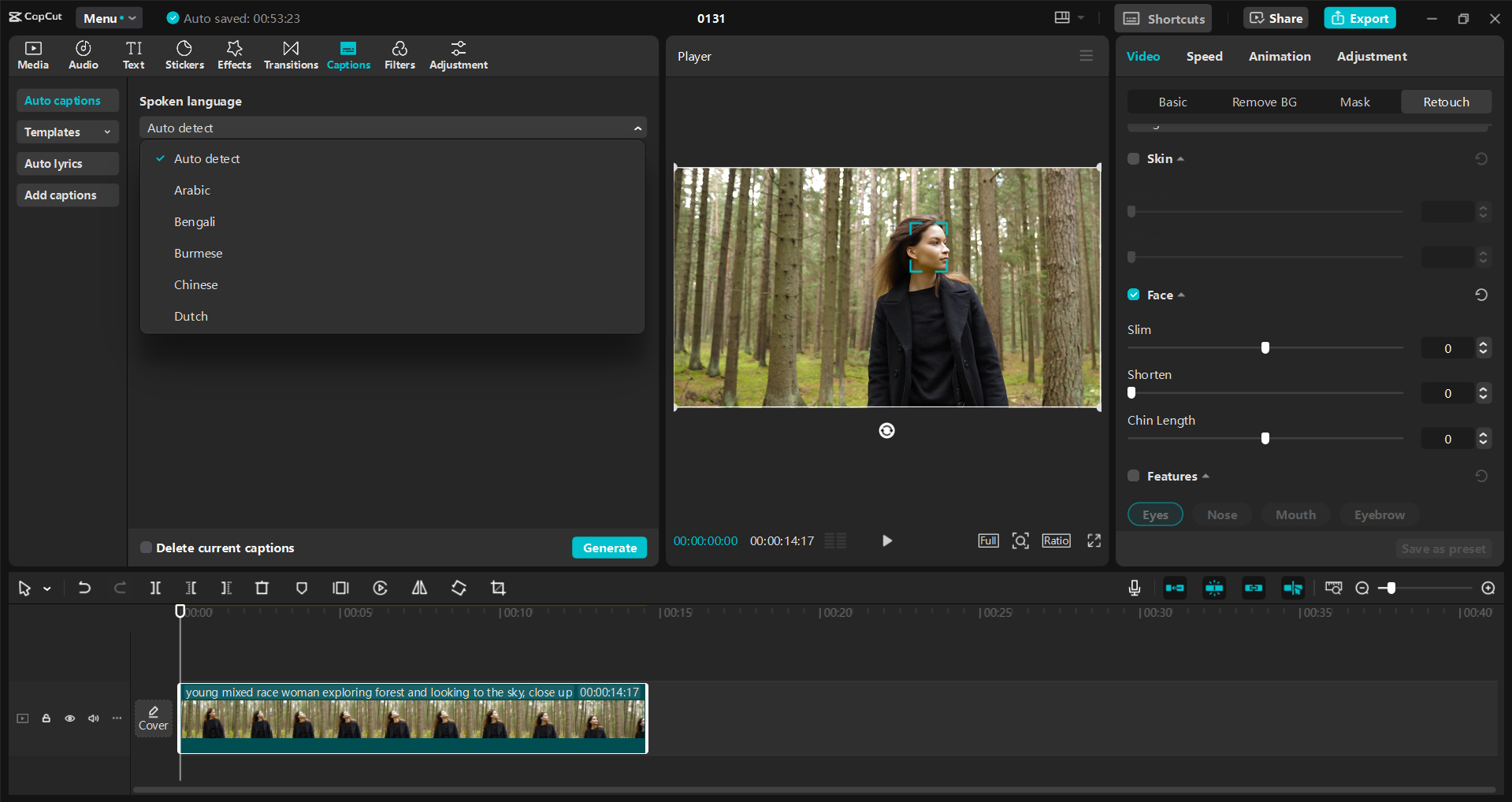 Antara muka CapCut editor video desktop - cara yang mesra pengguna untuk membuat video untuk YouTube