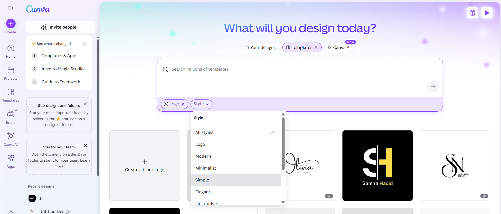 Canva ile modern bir monogram logosu oluşturun