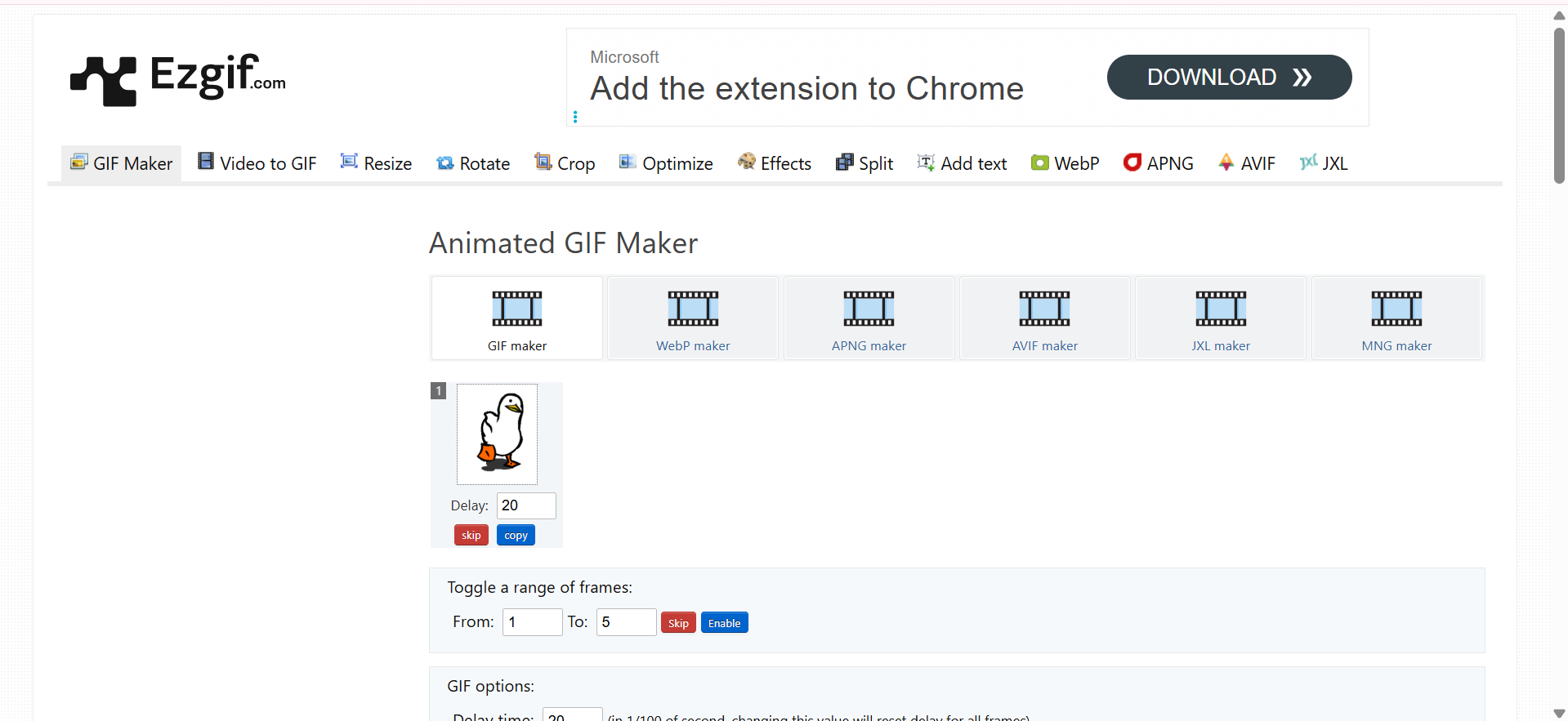 Ezgif - el mejor editor de GIF disponible en línea