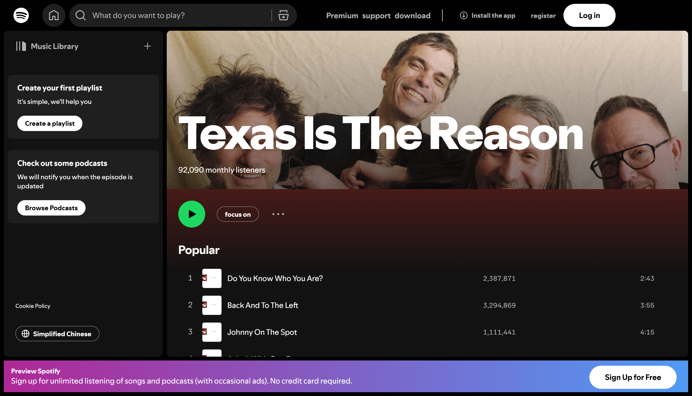 "Back And To The Left" von Texas ist der Grund