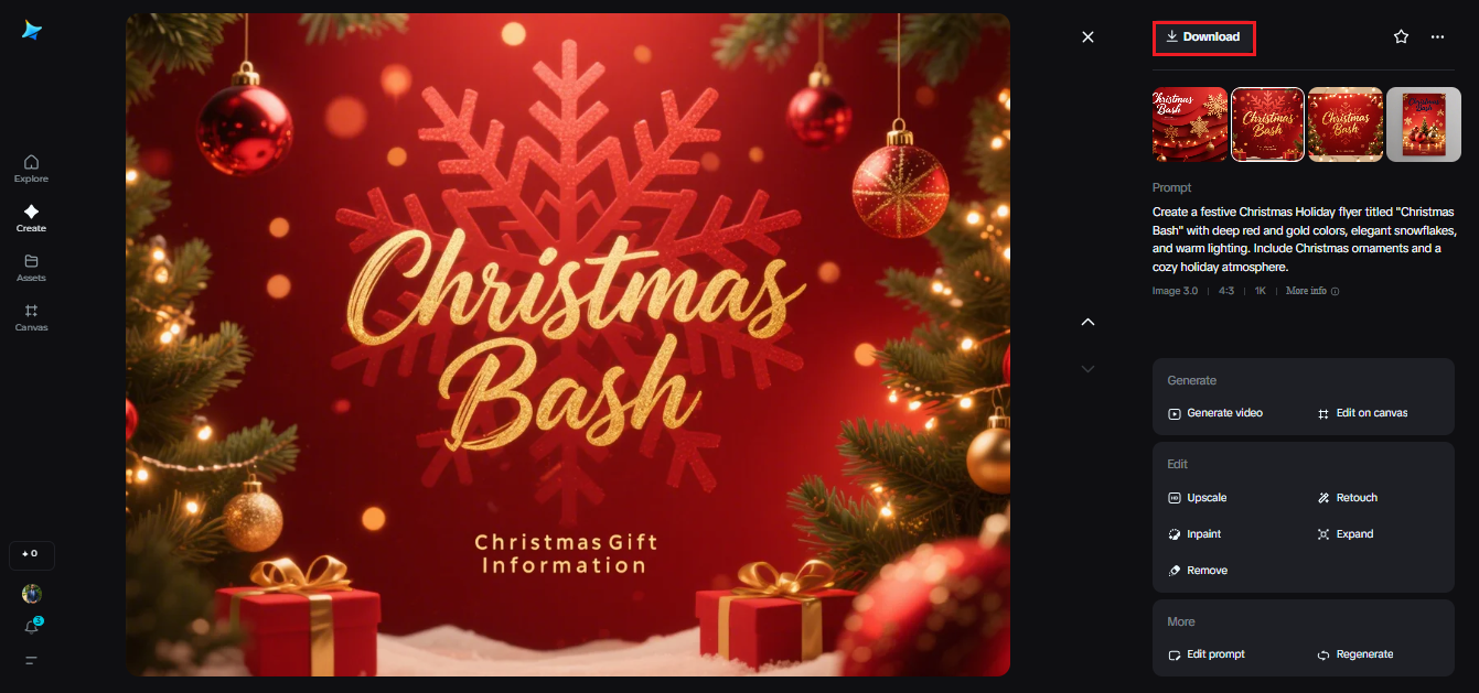 Vorlage für Flyer zur Weihnachtsfeier kostenlos herunterladen