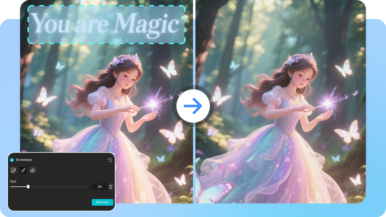 Precise AI text remover in CapCut