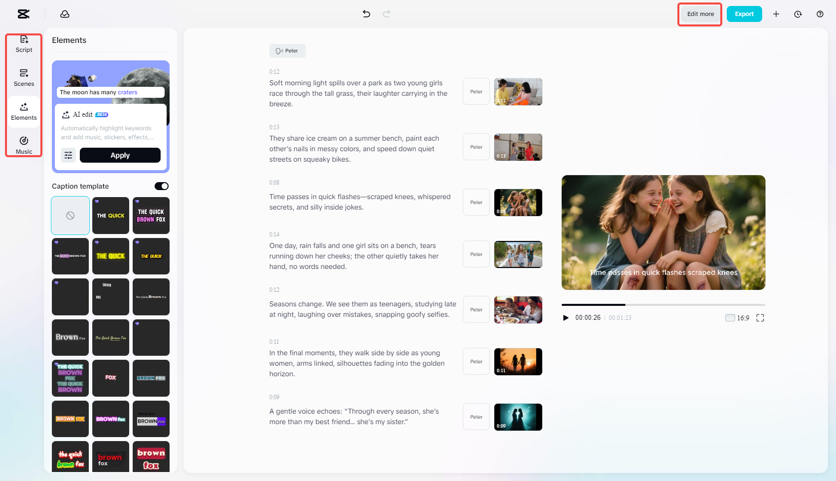 Edit more for further video enhancement