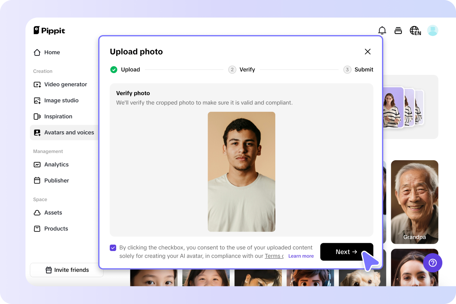 Verify the photo