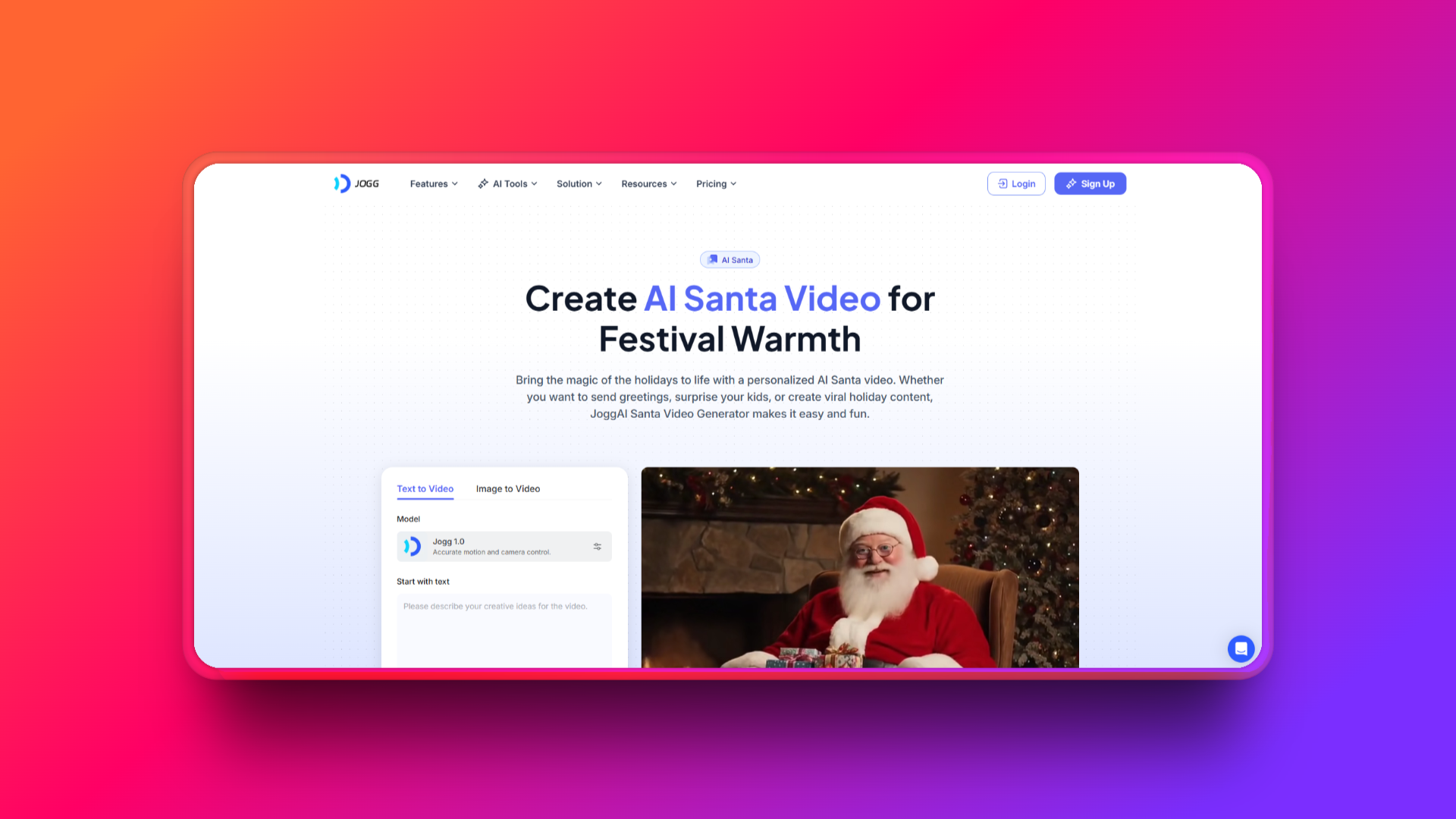 Create AI Santa videos with Jogg