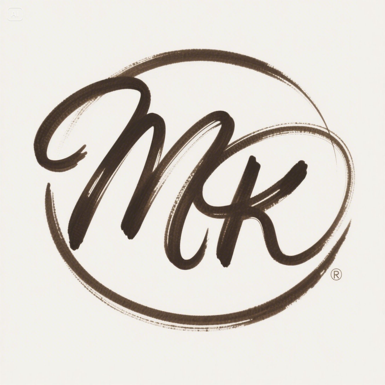 Hand-drawn monogram for an artistic brand