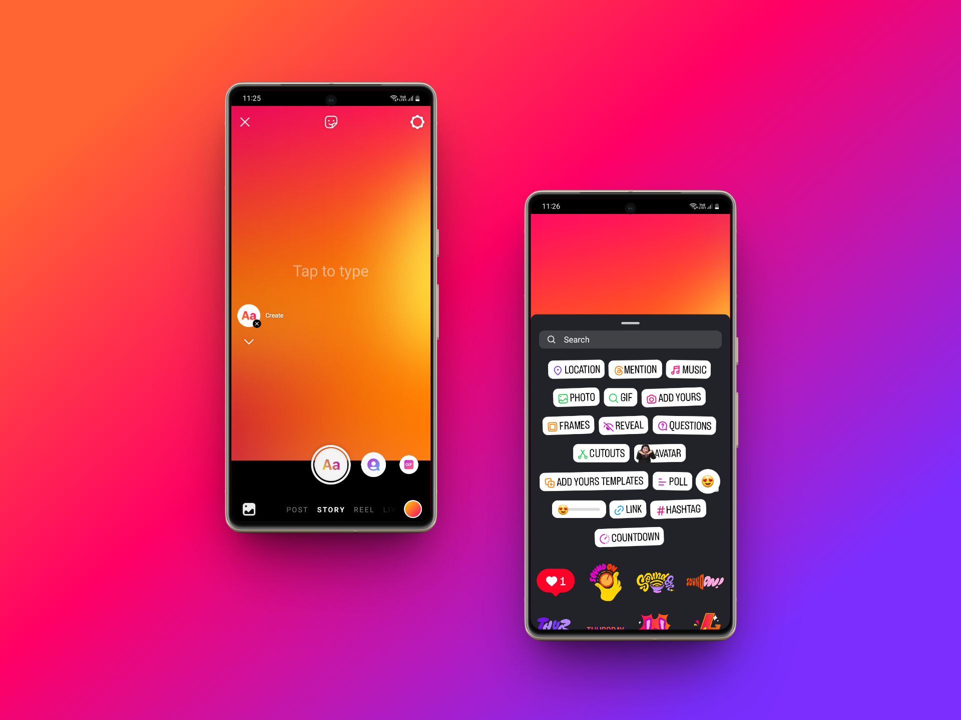 Crea una historia y selecciona la función de vinculación.