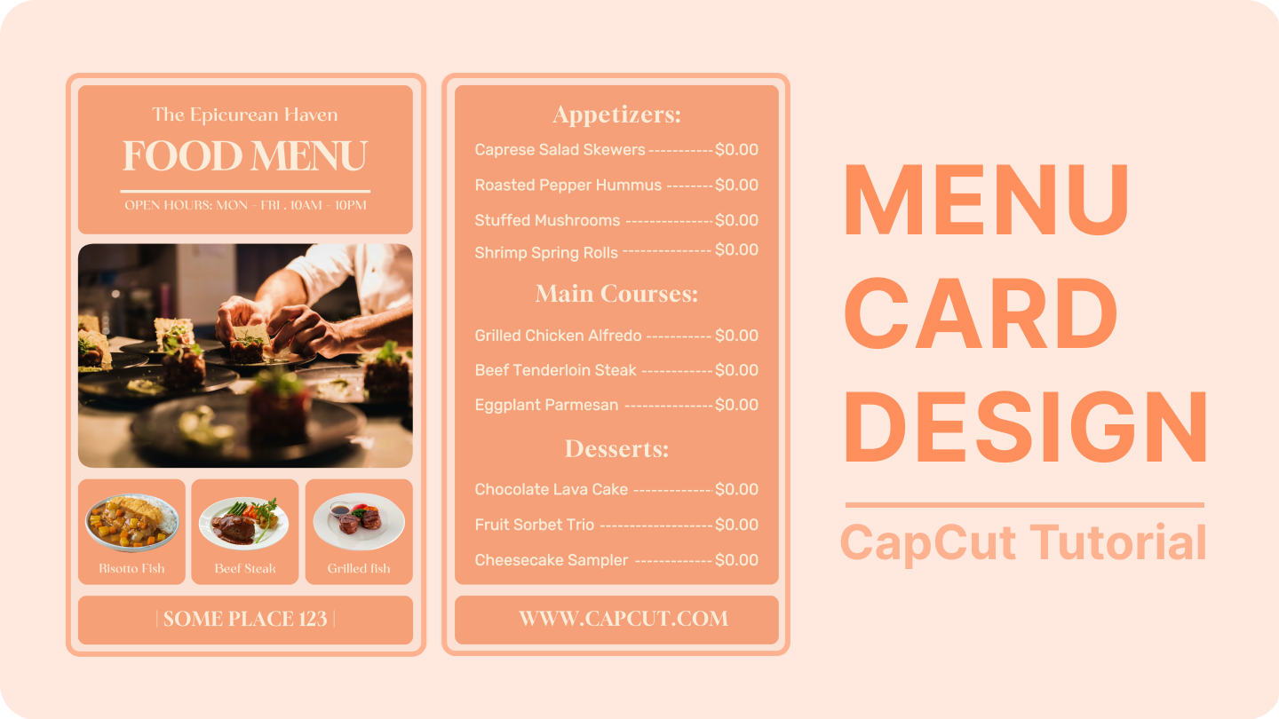 comment faire une carte de menu