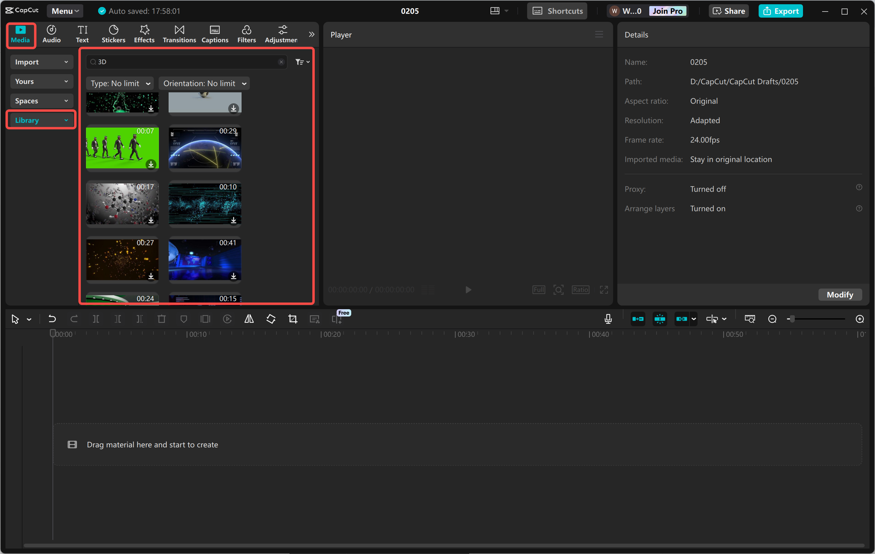 Mengimport video ke dalam editor video desktop CapCut