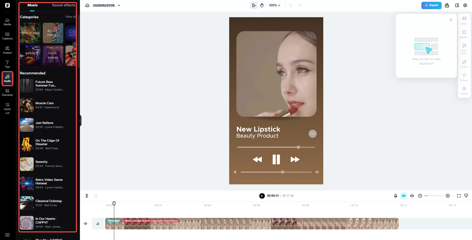 Stock library of images and music