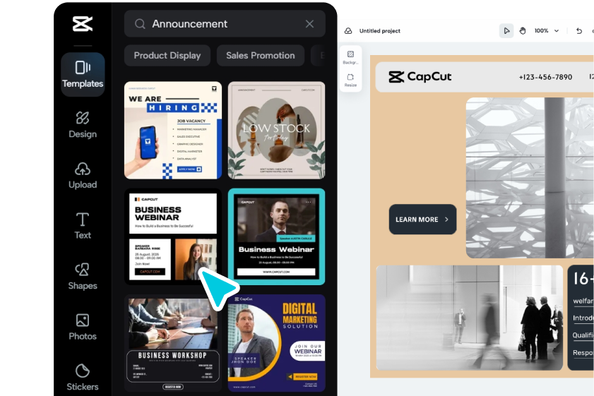 Log into CapCut, and you can invite others to collaborate on project