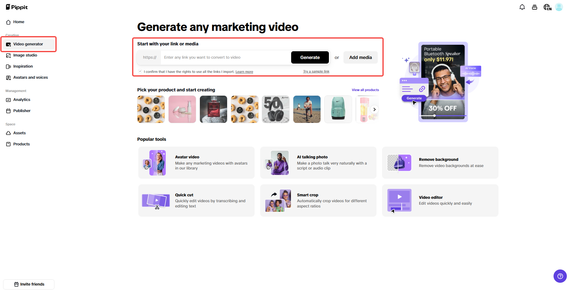 One-click video generation