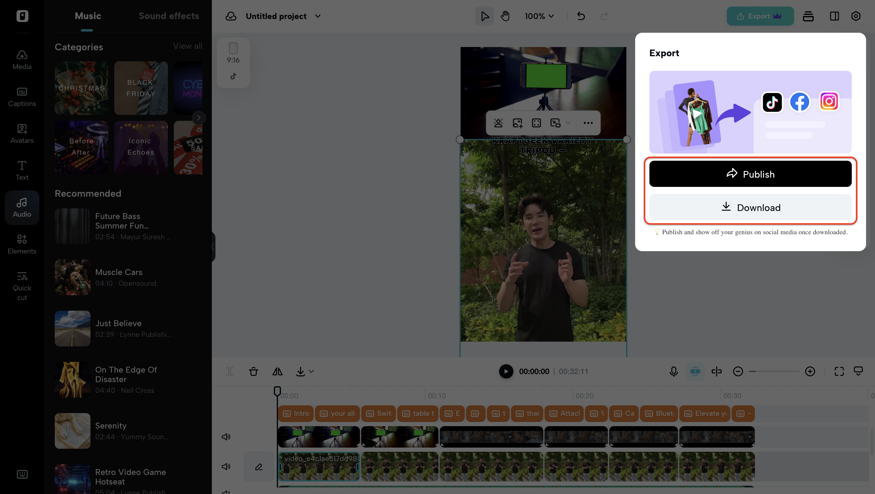 Export your promo video