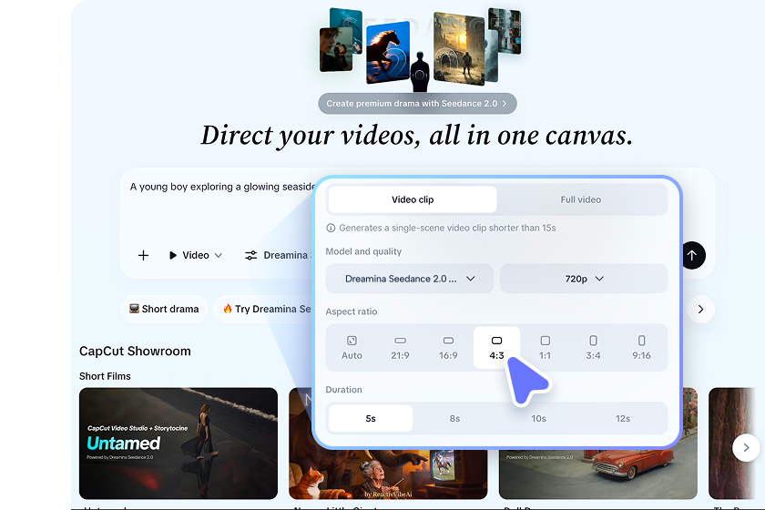 Step 2: Adjust cinematic style and generate video