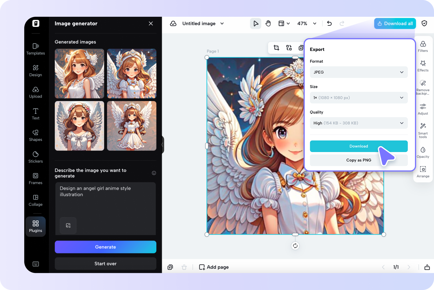 refine and export