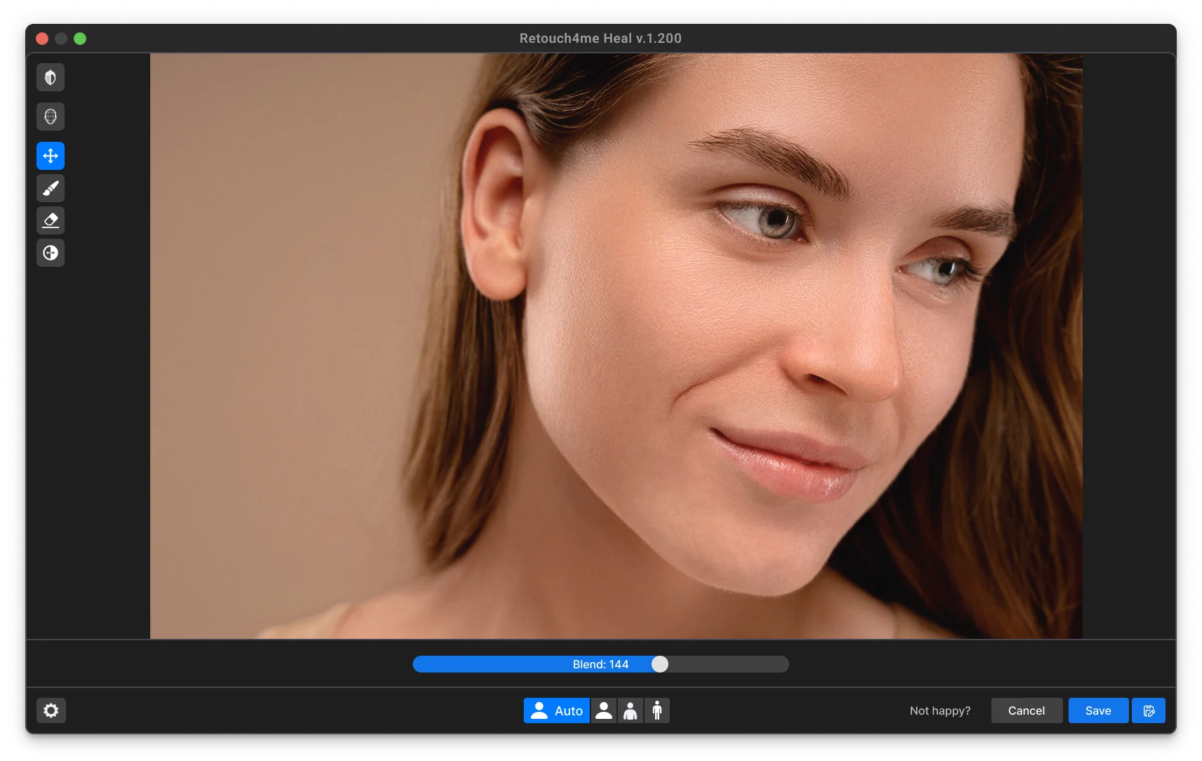 Interface of Retouch4me - the perfect tool to retouch photos with AI