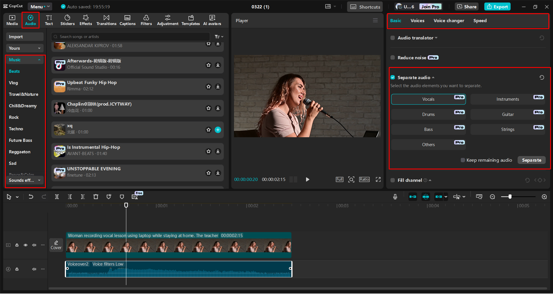 Ajout et amélioration de musique dans les vidéos avec l' CapCut éditeur vidéo de bureau