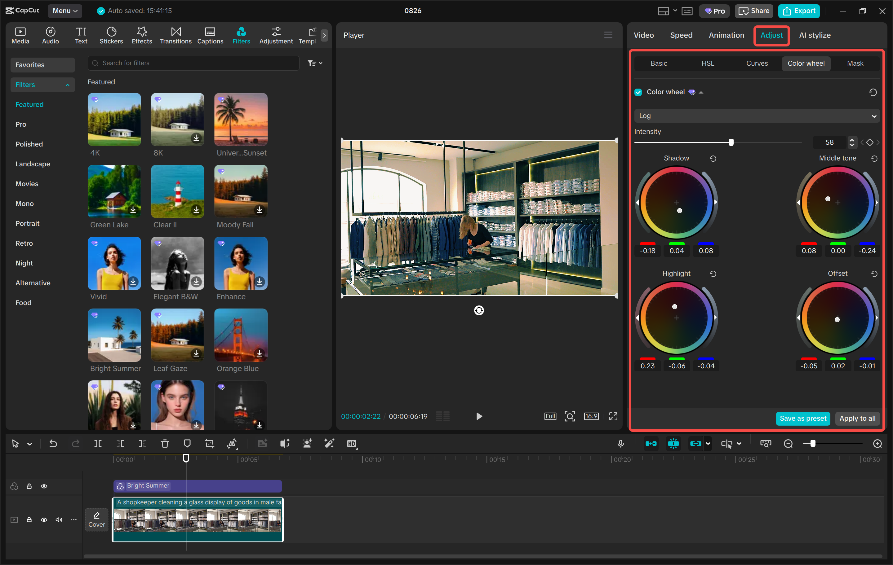 Editing image in the CapCut desktop video editor