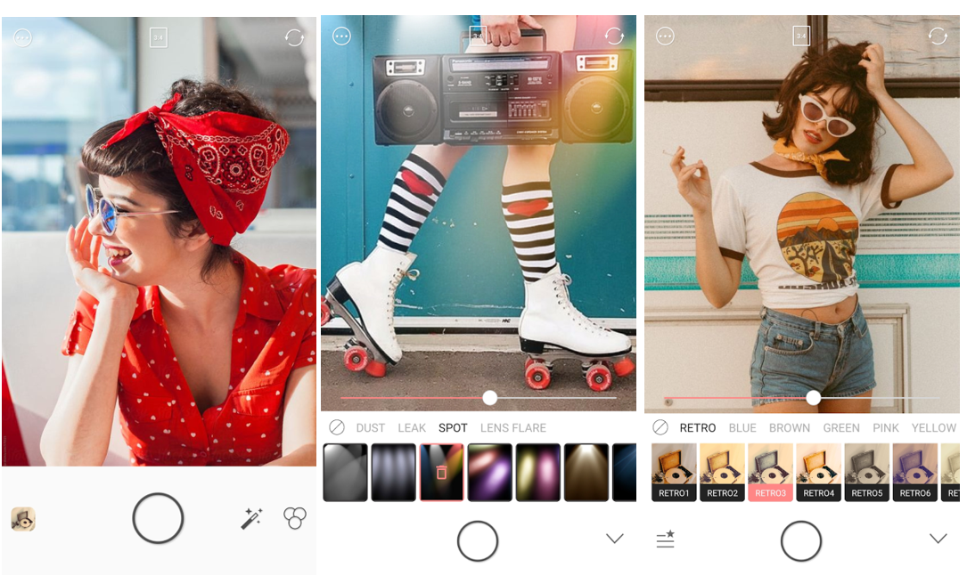 Interface of RetroCam - an effective retro photo editor app