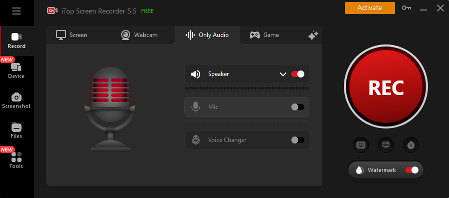 Enregistrer l'audio