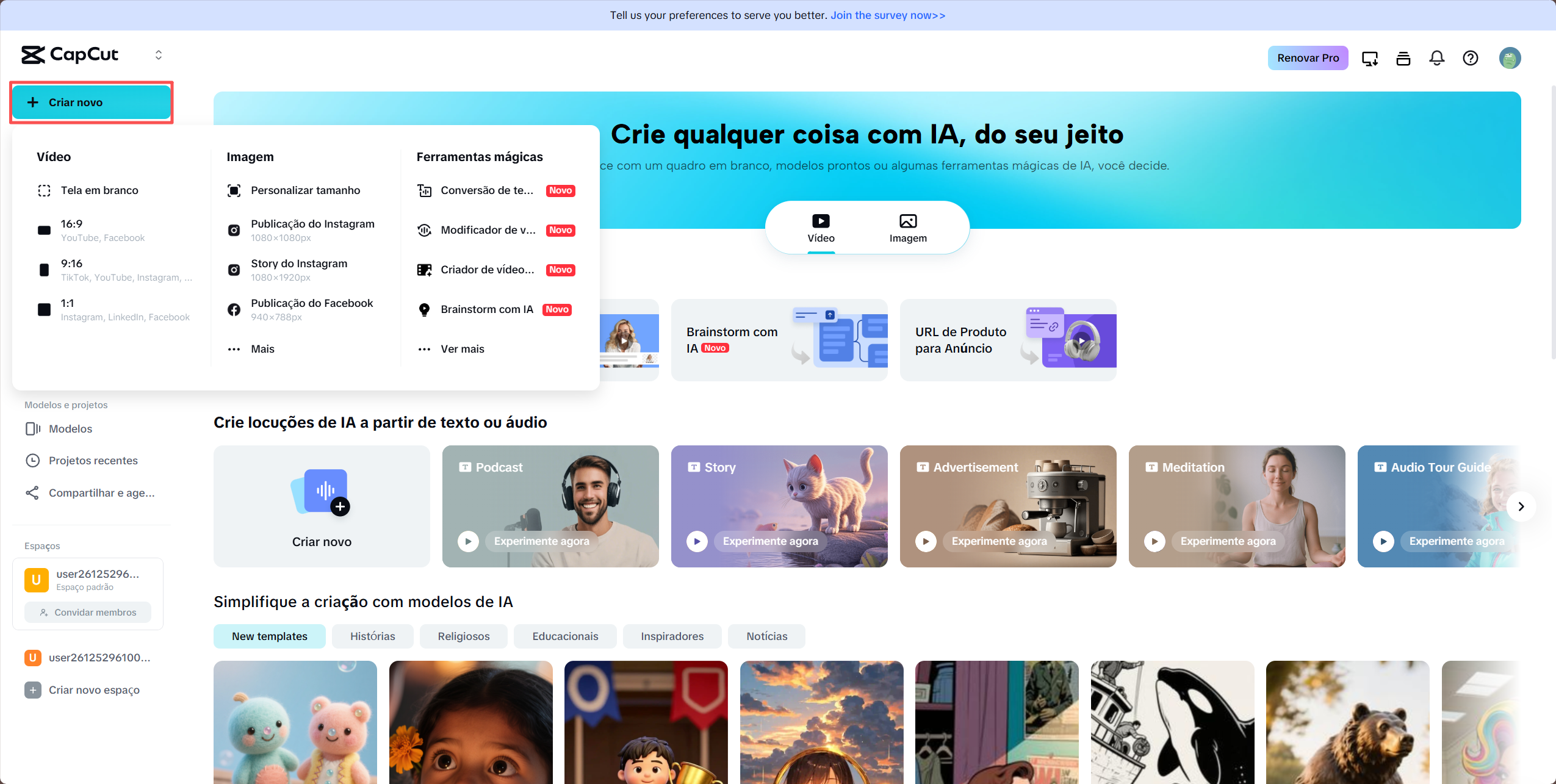 acessar capcut online no navegador