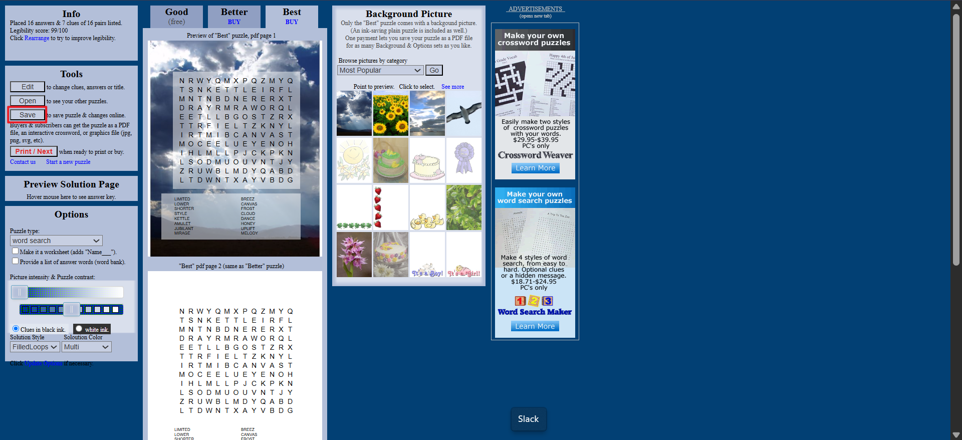 make your own word find free