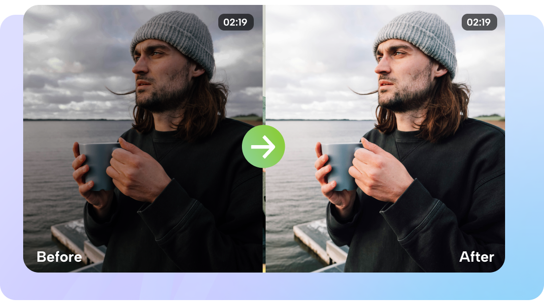 Adjust brightness in one click using CapCut's AI video enhancer