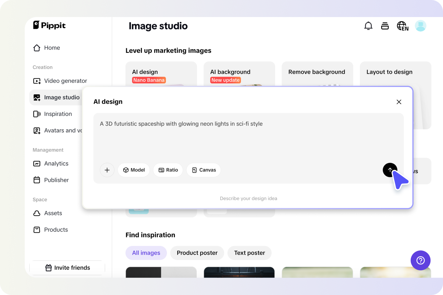 input prompts and generate