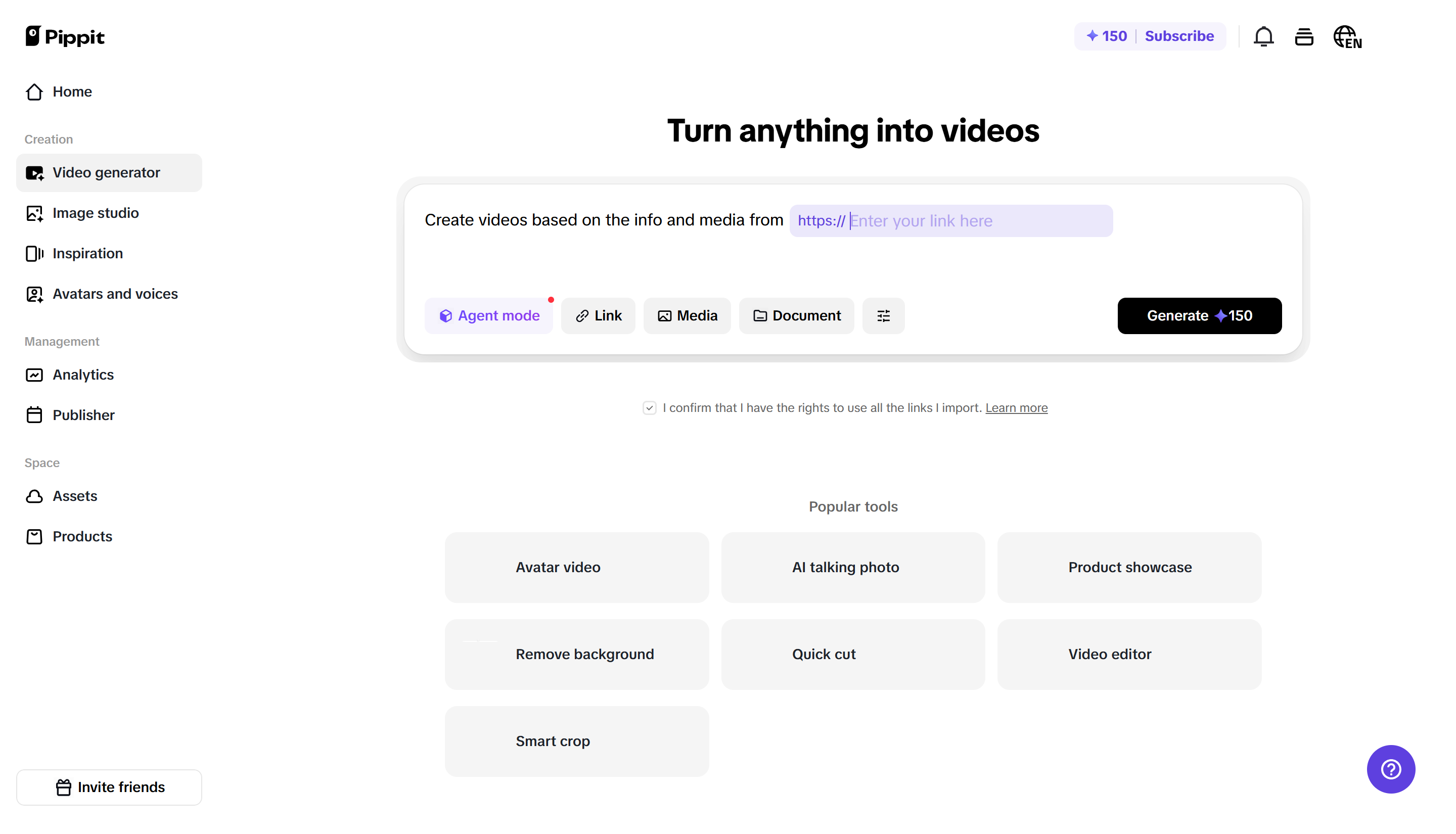 Interface of CapCut Web - the best link to video generator