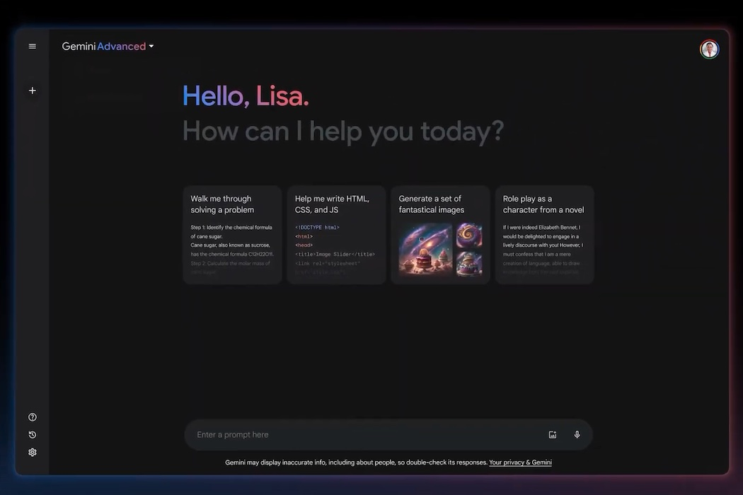 Gemini Advanced IA pelo Google para tarefas de escrita, codificação e pesquisa