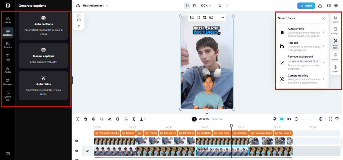 Video editor in Pippit