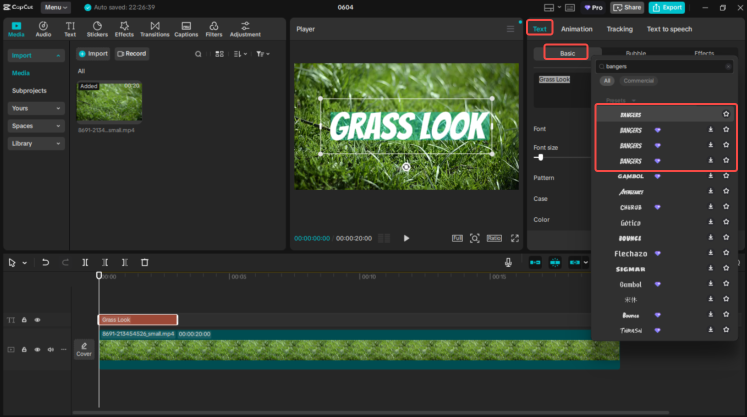 Add and edit the Bangers font