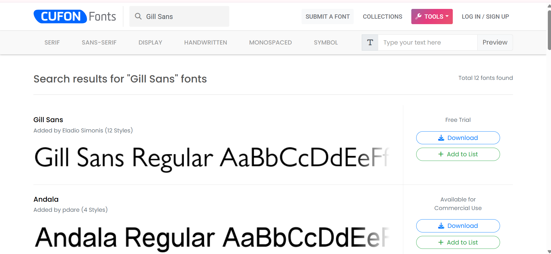 Phông chữ Cufon- nơi lý tưởng để tải xuống phông chữ Gill Sans miễn phí