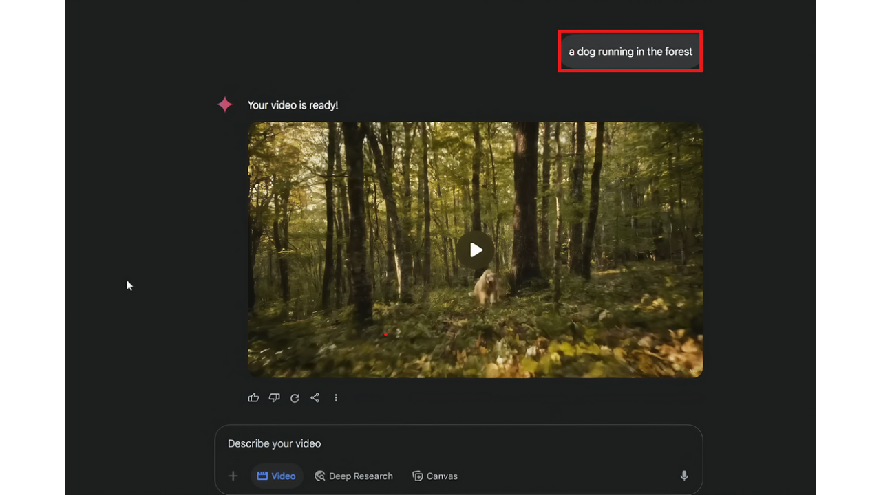 Entrada de video en Google Veo 3