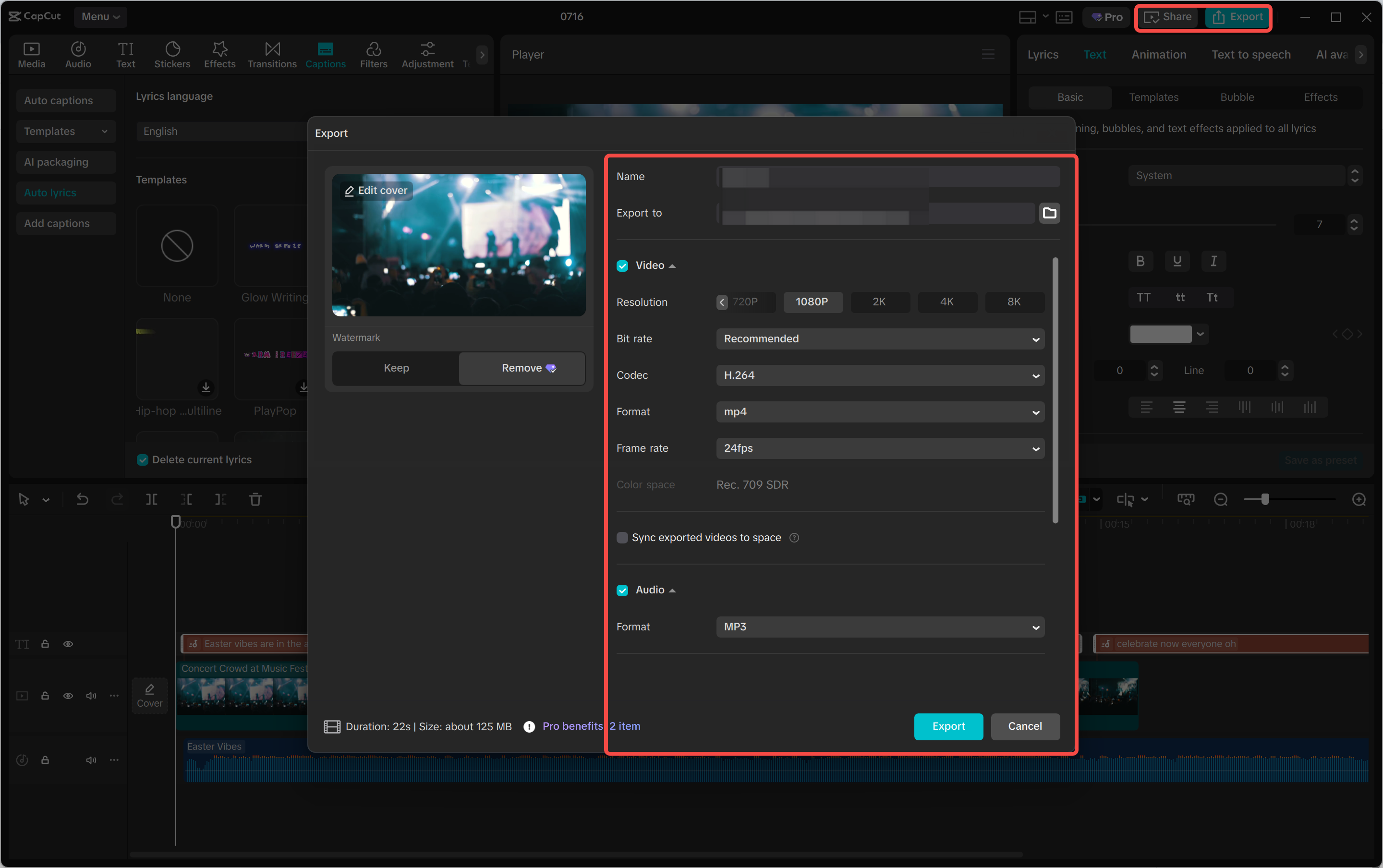 Exporteer video