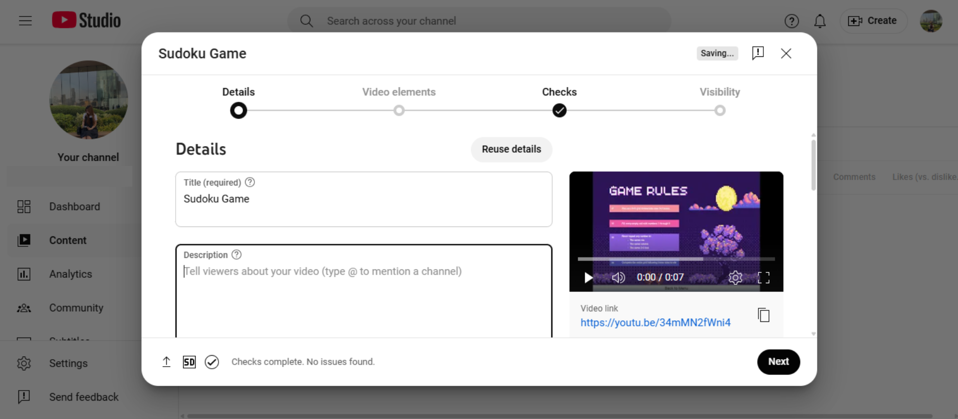 Add video title