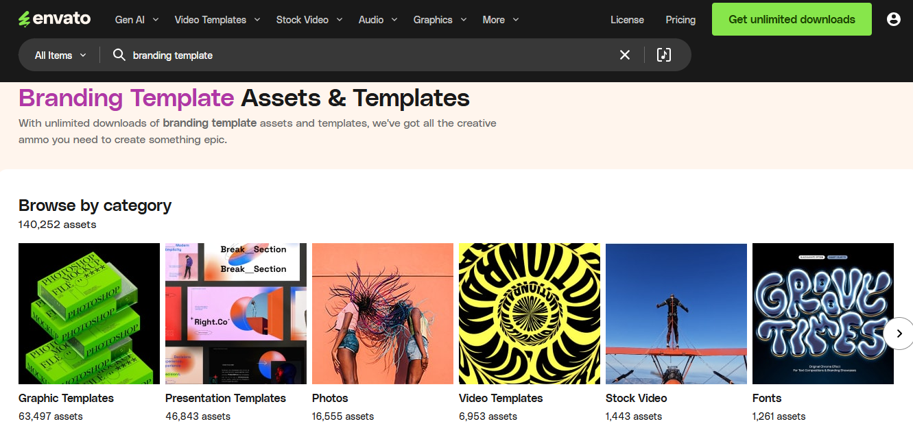 Envato Elements interface