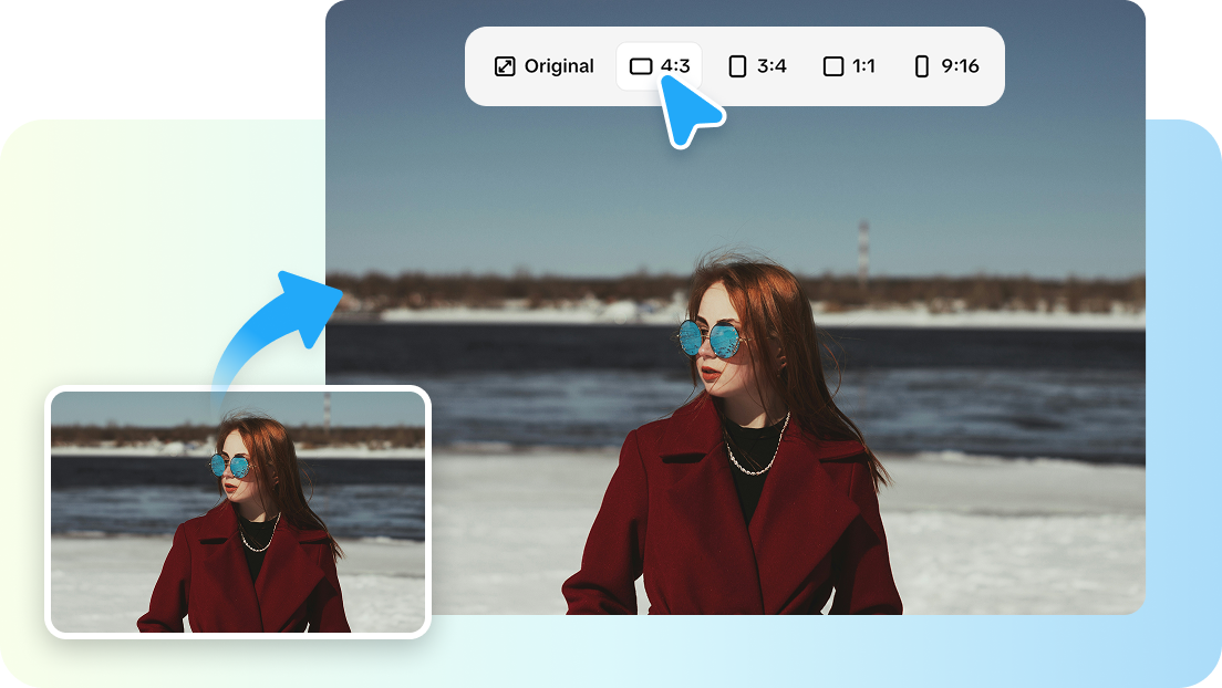 Size and aspect ratio options in Pippit