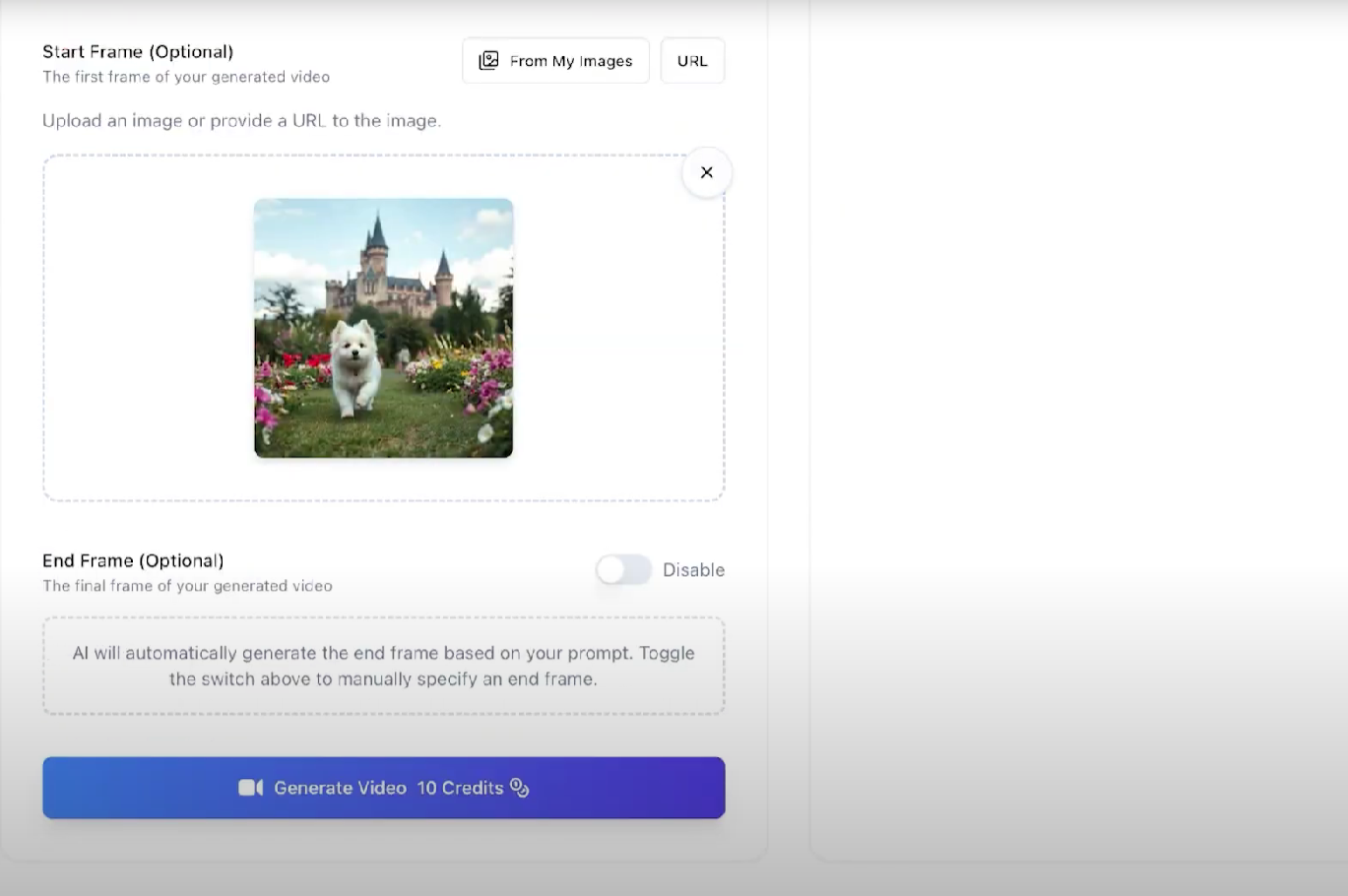 Access the Flux AI video generator dashboard