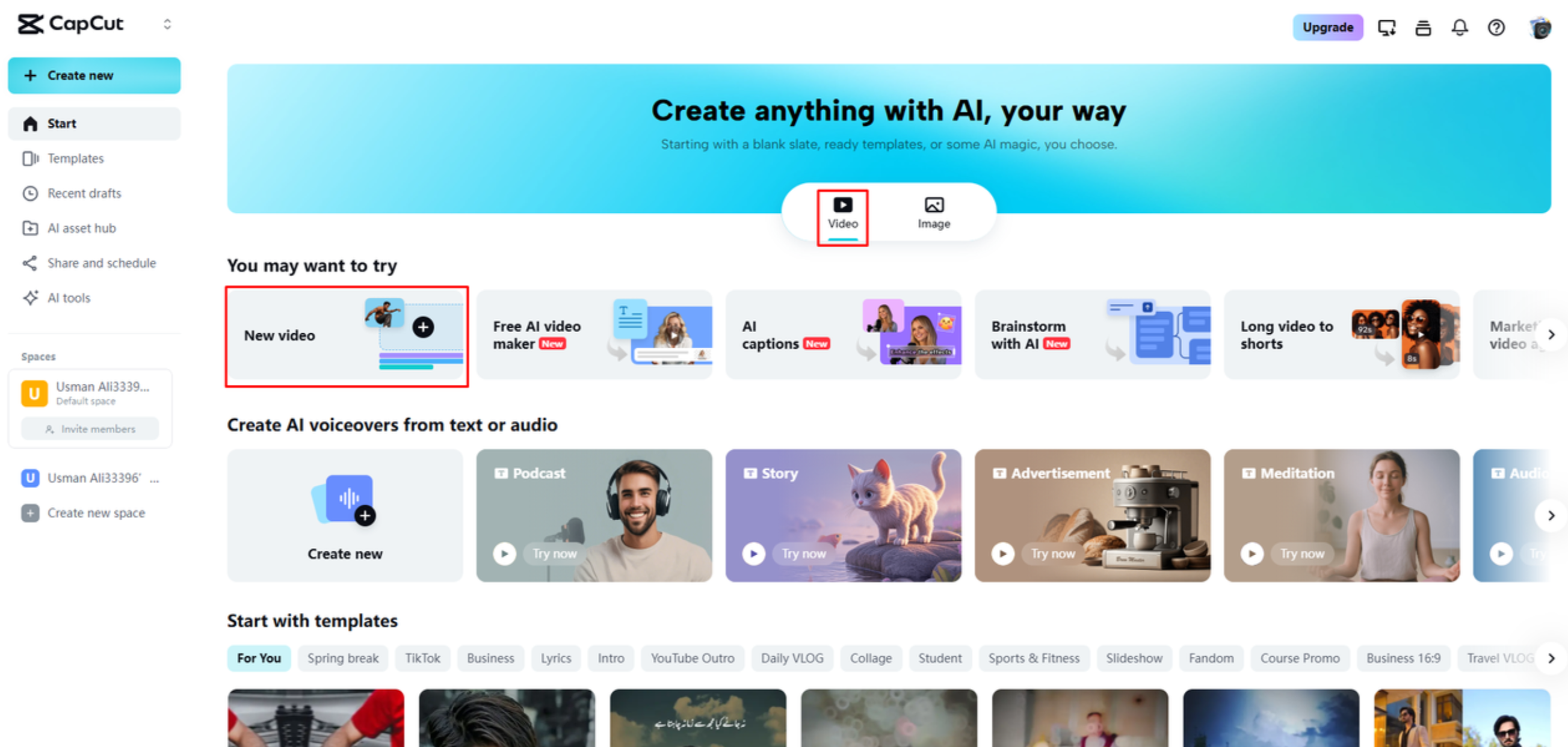 Importing a video into CapCut Web